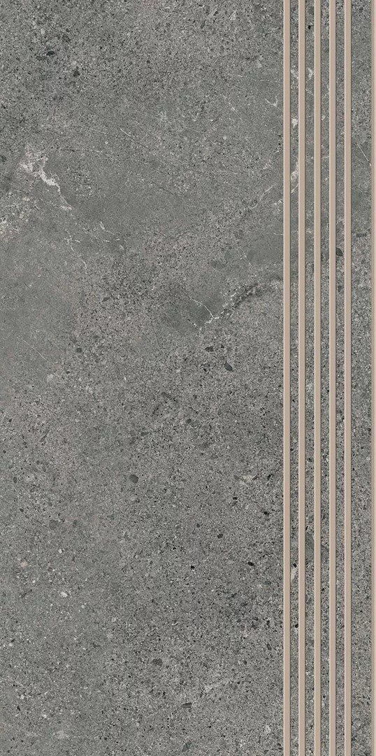 Dlažba Authority Graphite Mat Schodovka 29,8x59,8