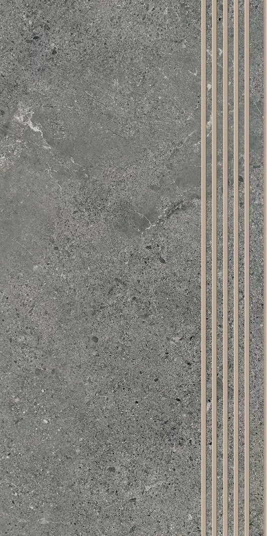 Dlažba Authority Graphite Mat Schodovka 29,8x59,8