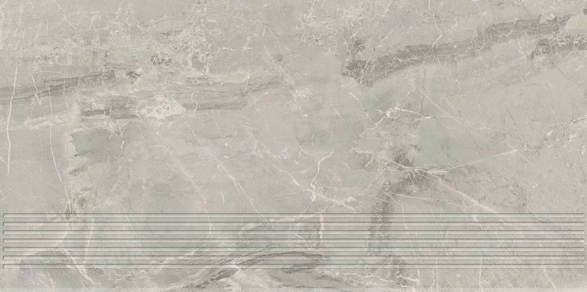 Schodovka Paradyz Little rocks grey mat rektifikovaná 30x60