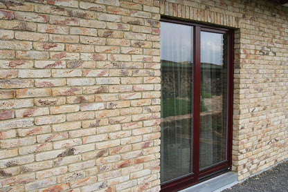Fassadenstreifen Ziegel OBR Hellgrauer Ziegel 6,5×29 Ecke