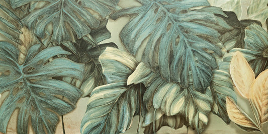 Dekor Alabaster Shine Leaves 1B  59,8 x 119,8