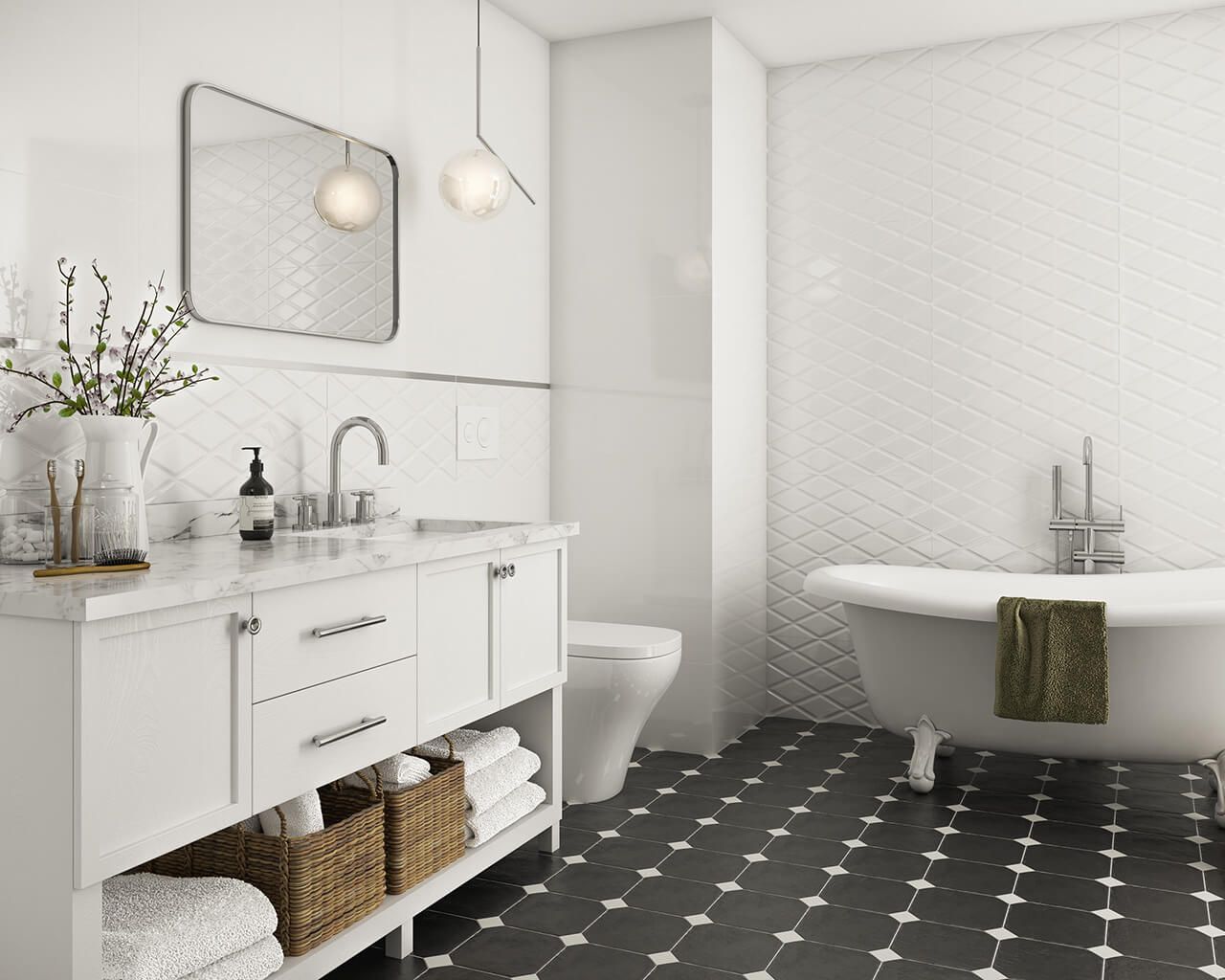 Fliese Modern Bianco Taco 4,8x4,8