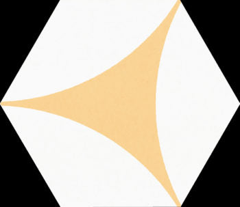 Gelbe Hex-Fliese von Porto Venere. 22x25