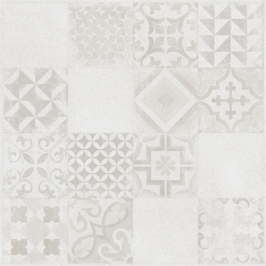 Fliese Massivdekor weiß 60x60 DAK63485