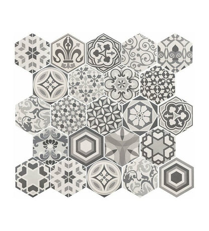 Hexagon Harmony B&amp;W Hexatile 17,5x20