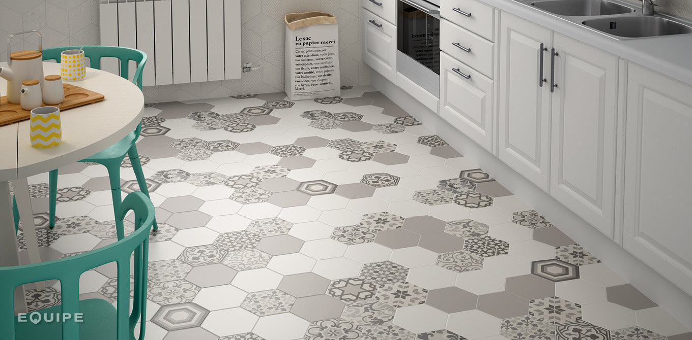Hexagon Harmony B&amp;W Hexatile 17,5x20