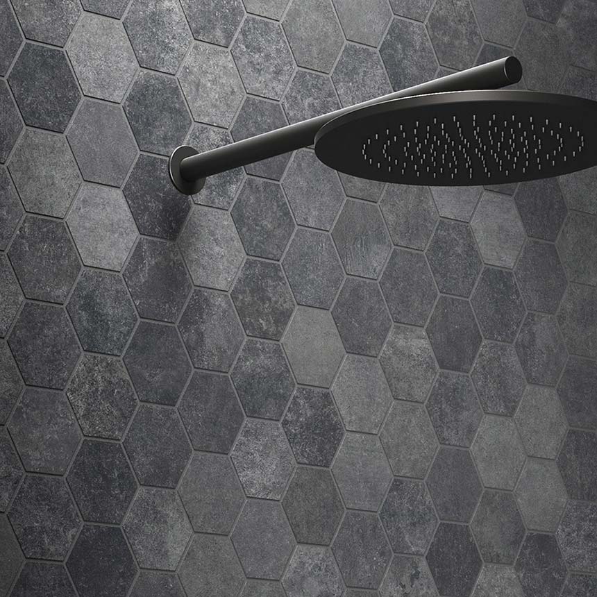 Fliese Heritage Carbon Sechseck 30x34
