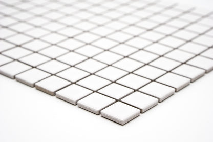 Mosaikpalette Uni glasiert weiß matt BLN 90