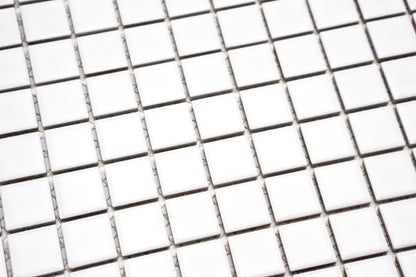 Mosaikpalette Uni glasiert weiß matt BLN 90