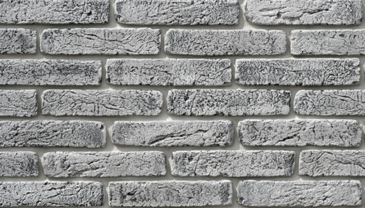 Fassadenstreifen Ziegel OBR Hellgrauer Ziegel 6,5×29 Ecke