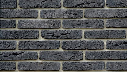 Fliesenstreifenziegel FIG Dunkelgrauer Ziegelstein 6,5×29