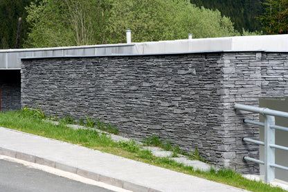 Verkleidungsstein TVD Spaltschiefer Schiefergrau 20×10 Ecke