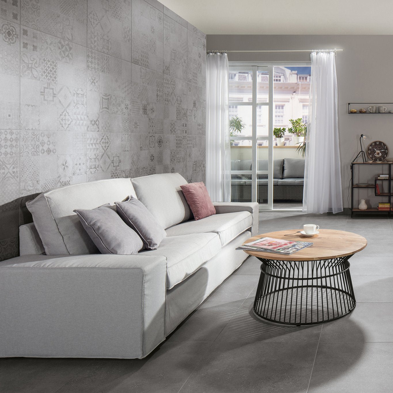 Fliese Massivdekor weiß 60x60 DAK63485