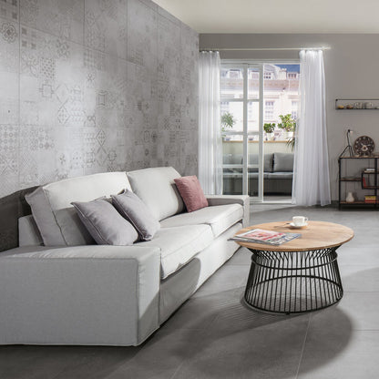 Fliese Massivdekor weiß 60x60 DAK63485